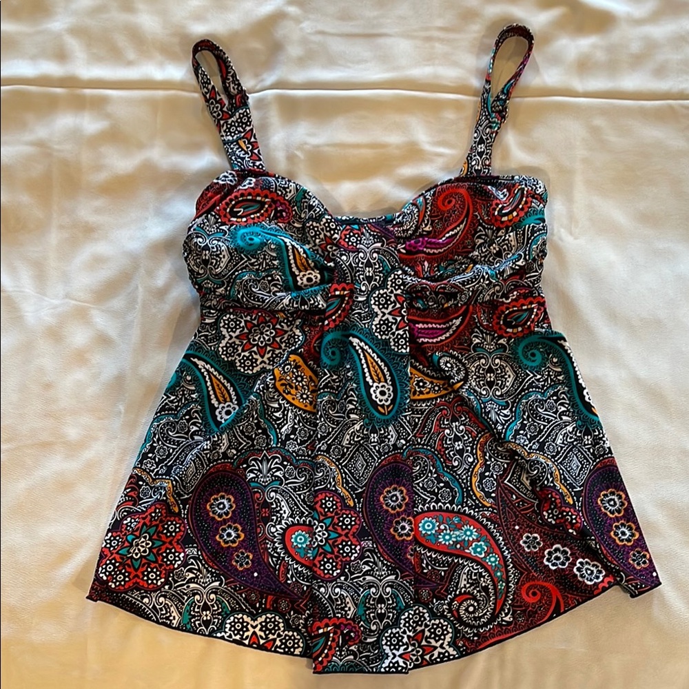 Mazu Tankini Swim Top EUC Size 14